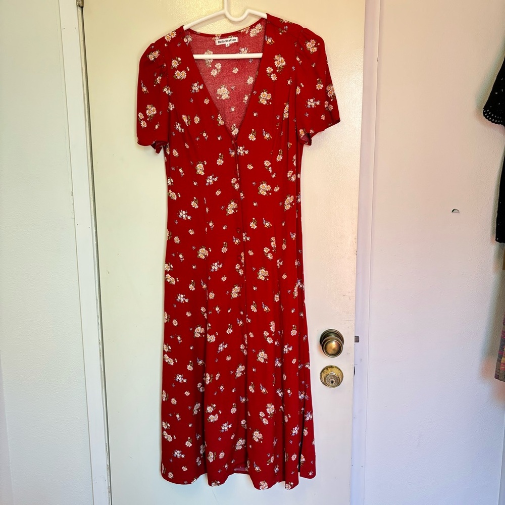 Reformation Locklin red floral dress